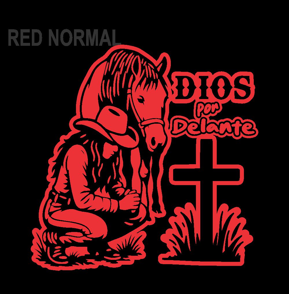 Dios por Delante Sticker – Cowgirl & Cross Vinyl Decal / Calcomanía Vaquera Religiosa en Vinil