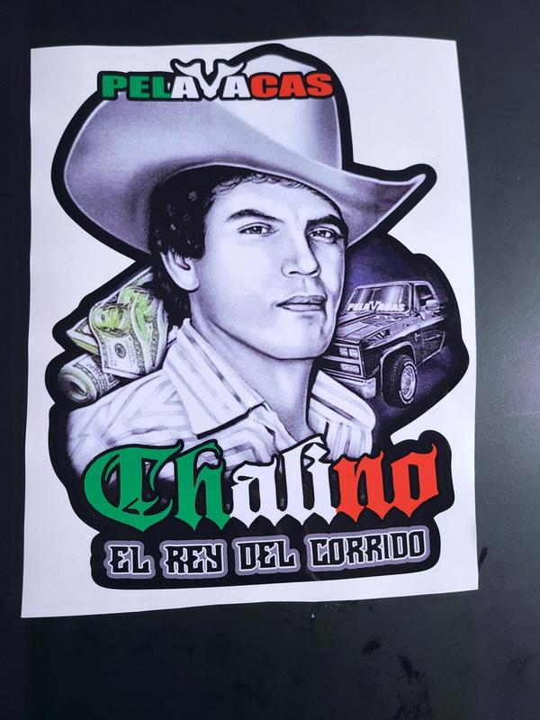 Sticker, Artistas Dead, Chalino Sanchez, Valentin Elizalde, Selena / car decals / vinyl sign