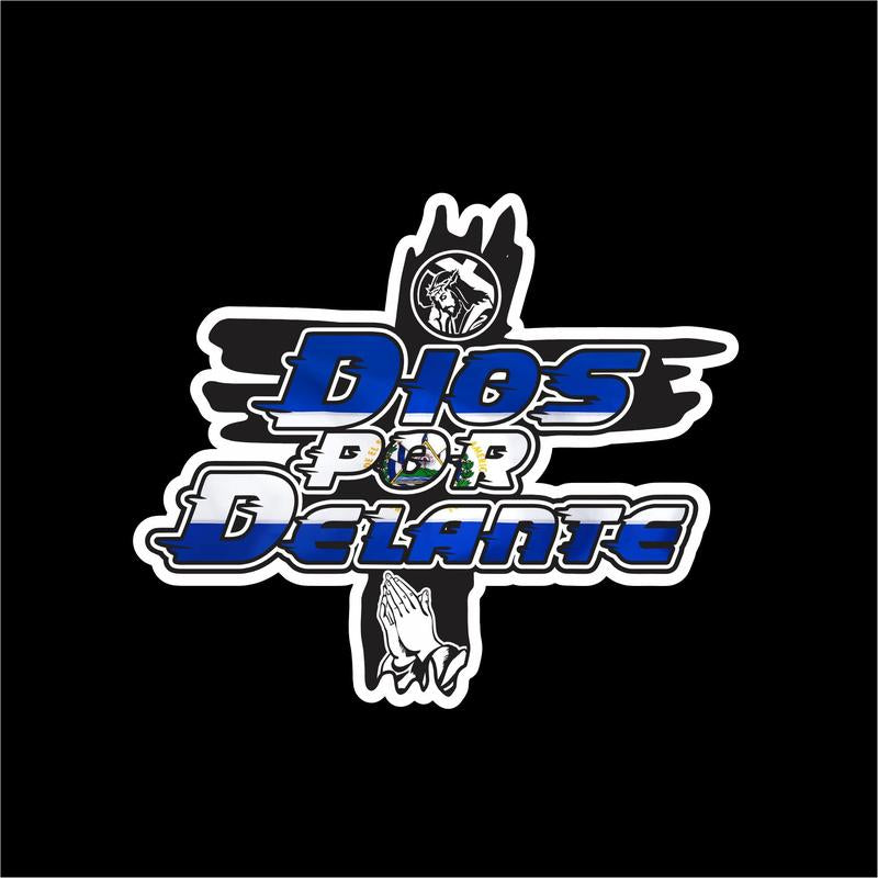 Dios por Delante Sticker – 5 Countries Flag Decal / Calcomanía Religiosa con Banderas de México, Guatemala, Honduras, El Salvador y USA