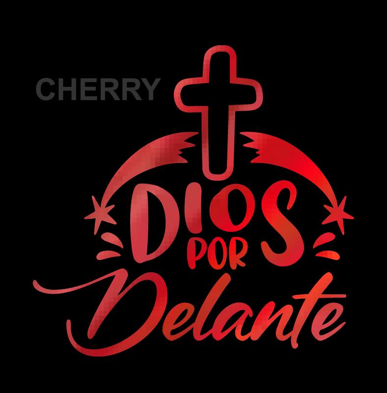 Dios por Delante Holographic Sticker – Cross Vinyl Decal / Calcomanía en Vinil con Cruz y Texto Religioso