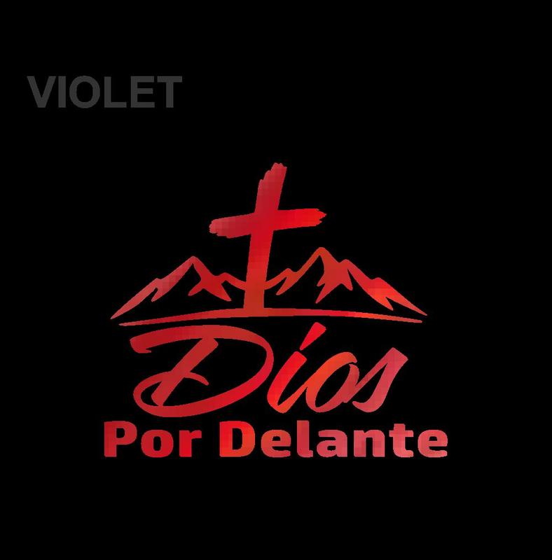 Dios por Delante Sticker – Cross & Mountains Vinyl Decal / Calcomanía en Vinil con Cruz y Montañas
