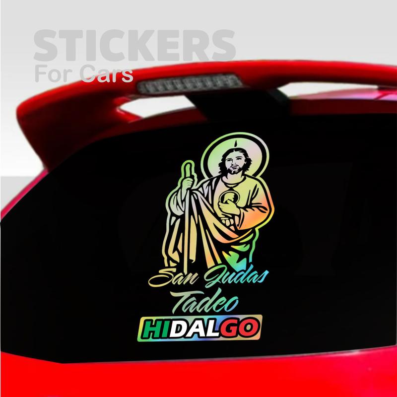 Sticker San Judas Tadeo estados Mexico Gold holographic - Adhesive Vinyl Decal Motorcycle, Car, Boats, Easy installation many color enkei wheels personalized vehicle decoration