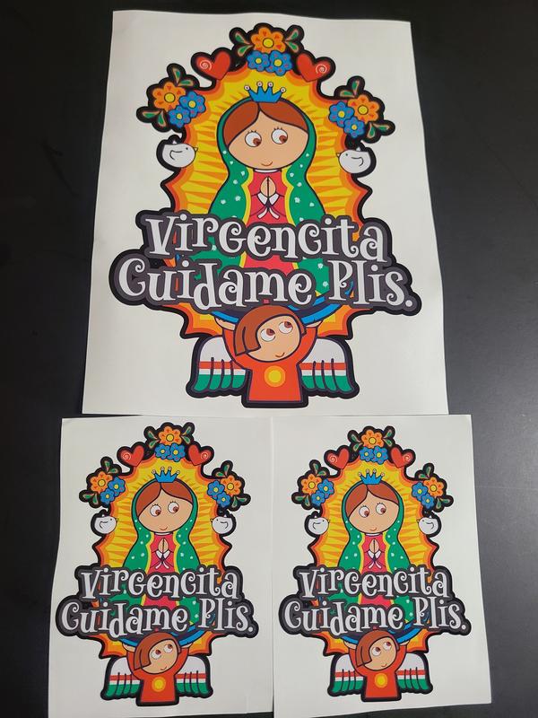 Virgencita Cuídame Plis Sticker / Cute Virgen de Guadalupe Decal – Religious Car & Laptop Decoration