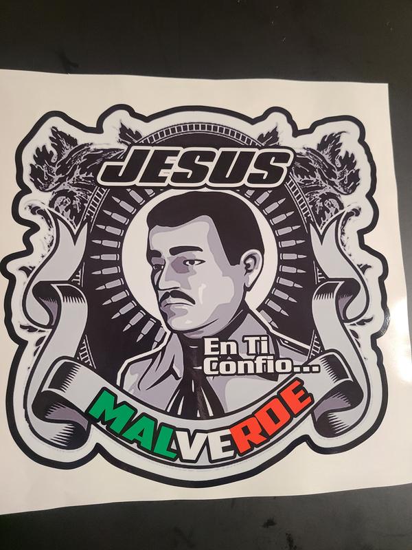 Jesus Malverde Sticker / Calcomanía – Mexican Folk Saint Vinyl Decal for Car, Truck & Window