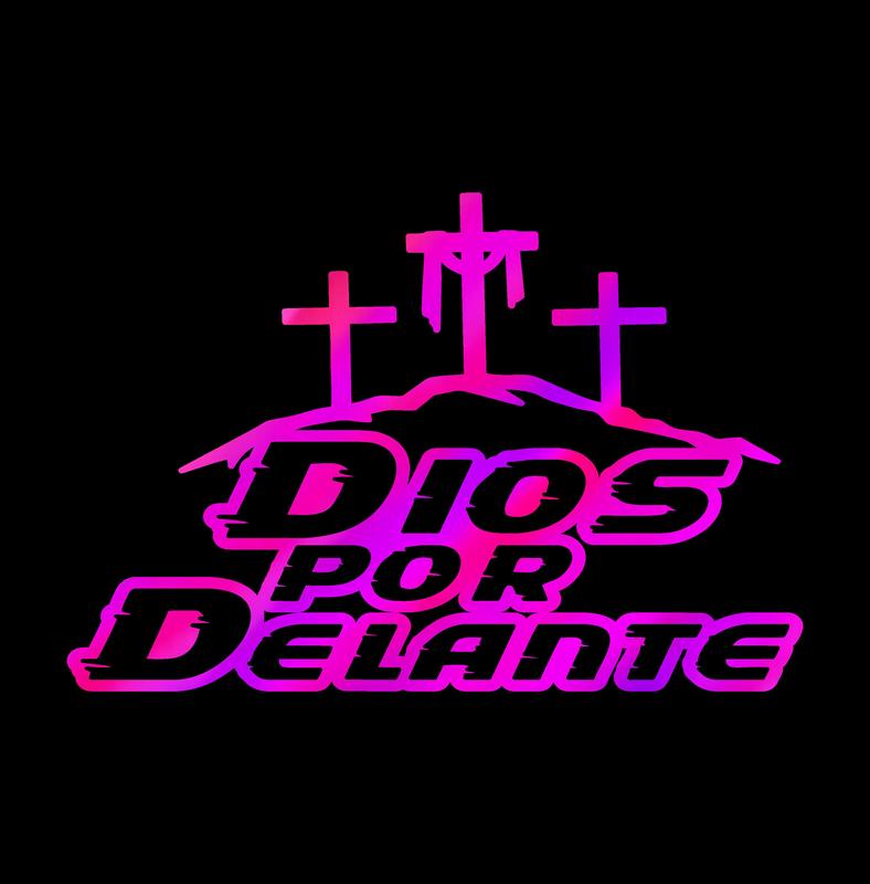 Dios por Delante Sticker – Three Crosses Vinyl Decal / Calcomanía en Vinil con Tres Cruces