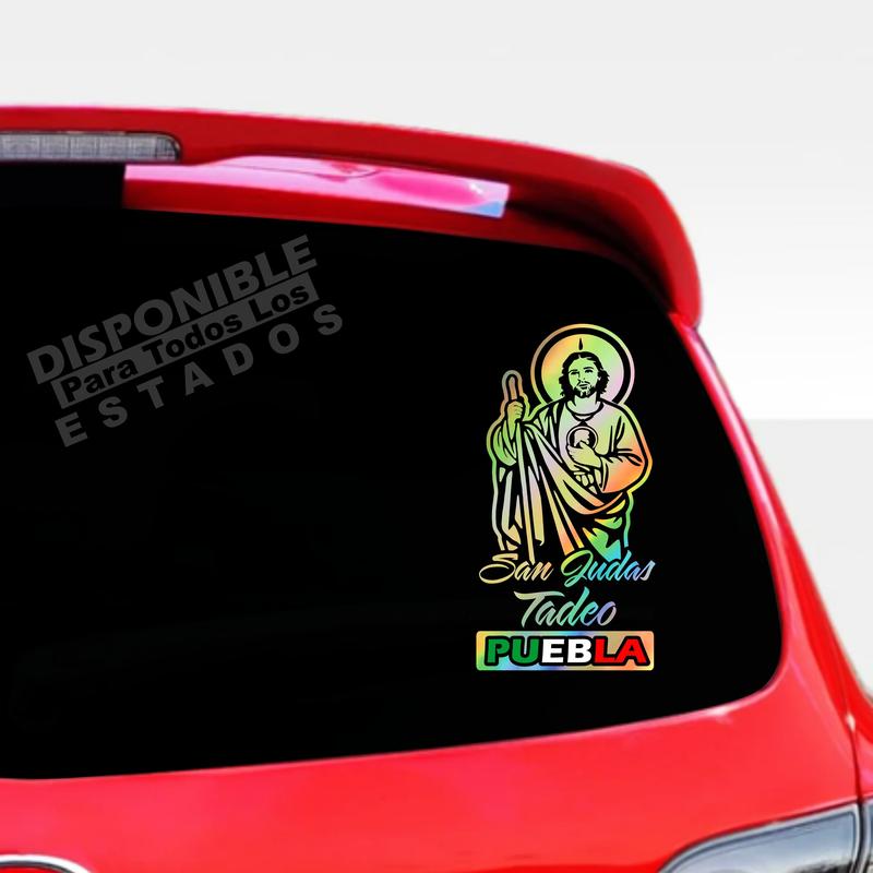 San Judas Tadeo Holographic Decal – Mexican States / Sticker Personalizado