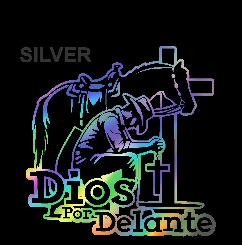 Dios por Delante Cowboy Sticker – Religious Vinyl Decal for Car/Window