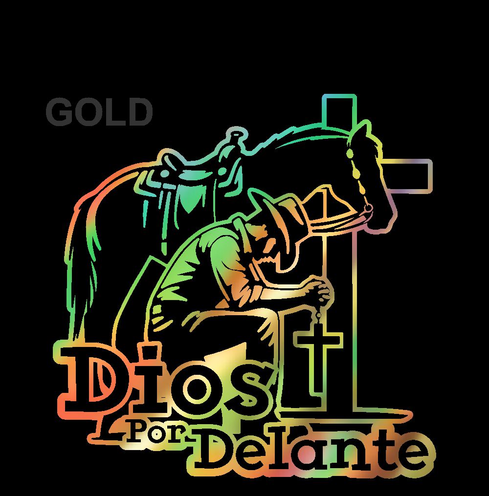 Dios por Delante Cowboy Sticker – Religious Vinyl Decal for Car/Window