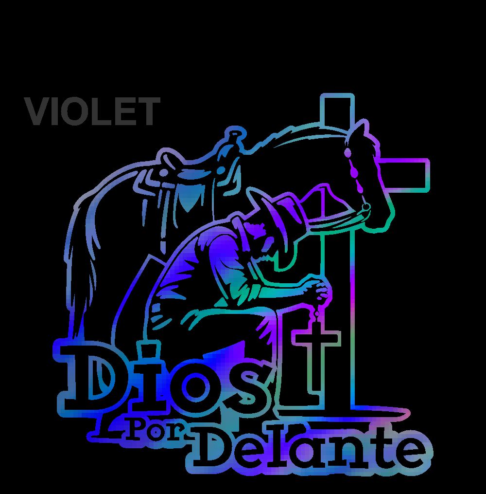 Dios por Delante Cowboy Sticker – Religious Vinyl Decal for Car/Window