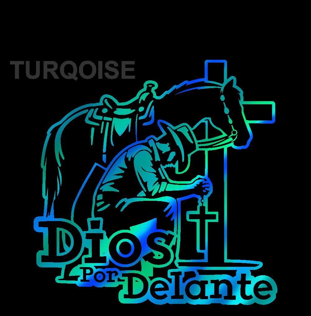 Dios por Delante Cowboy Sticker – Religious Vinyl Decal for Car/Window