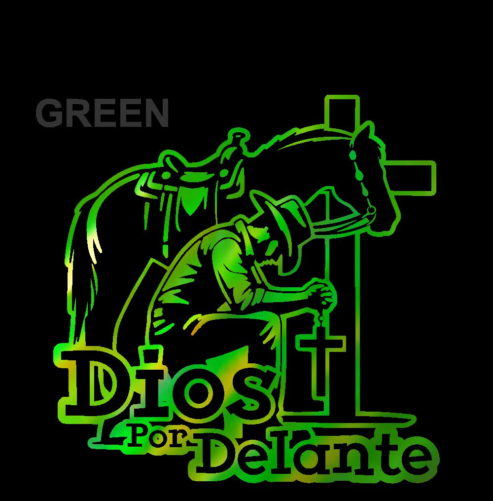 Dios por Delante Cowboy Sticker – Religious Vinyl Decal for Car/Window