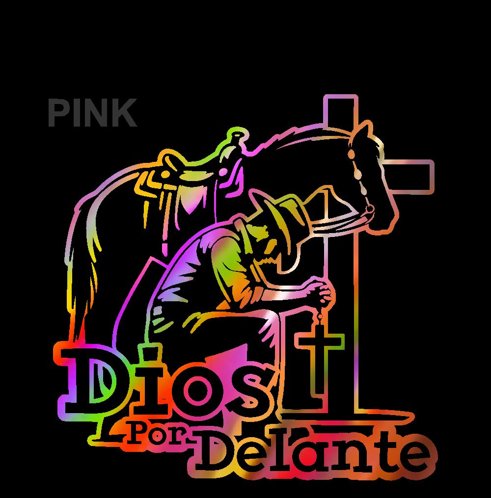 Dios por Delante Cowboy Sticker – Religious Vinyl Decal for Car/Window