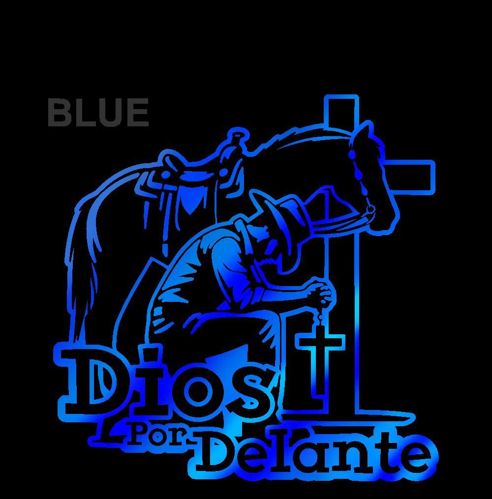 Dios por Delante Cowboy Sticker – Religious Vinyl Decal for Car/Window