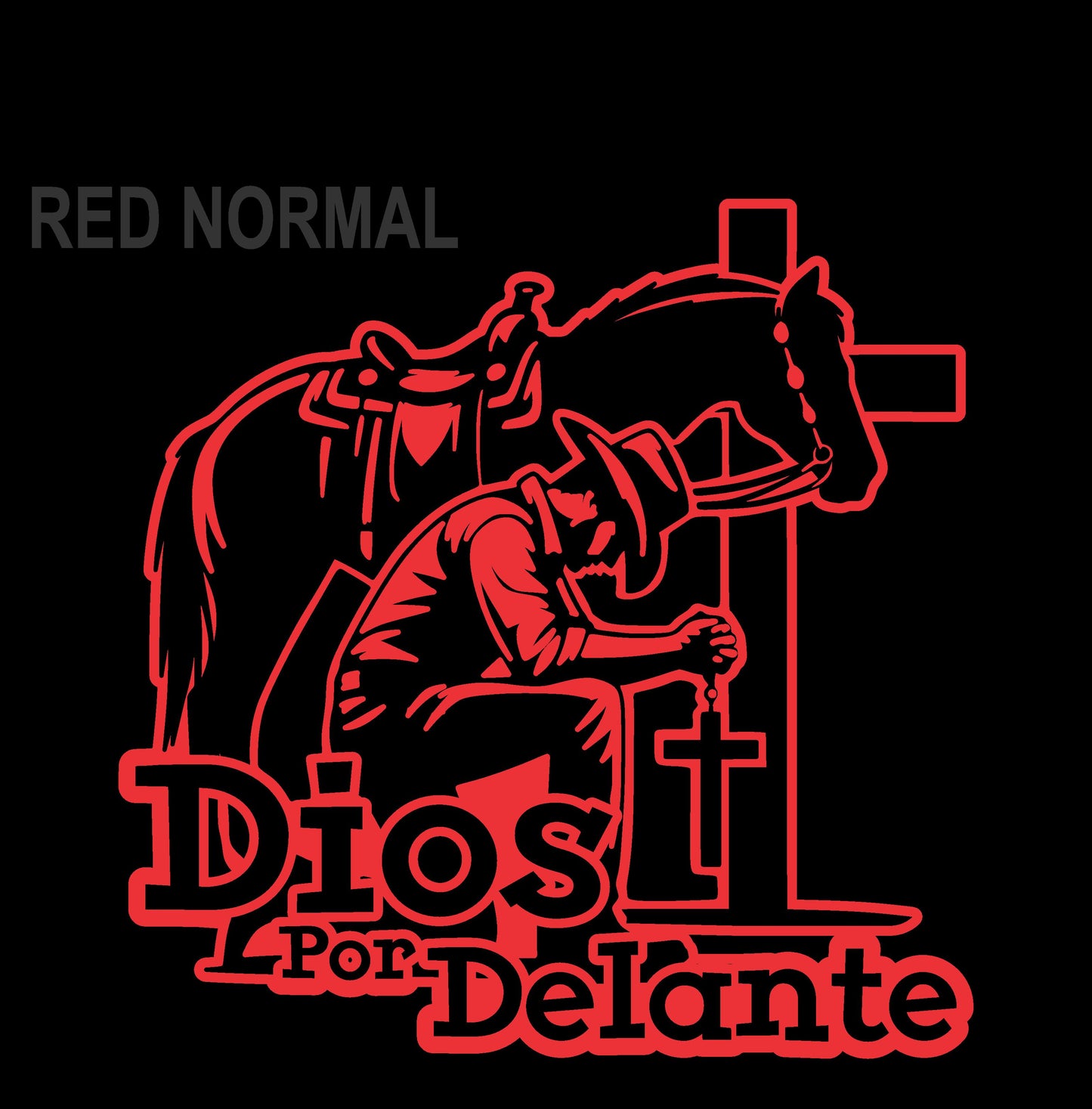 Dios por Delante Cowboy Sticker – Religious Vinyl Decal for Car/Window