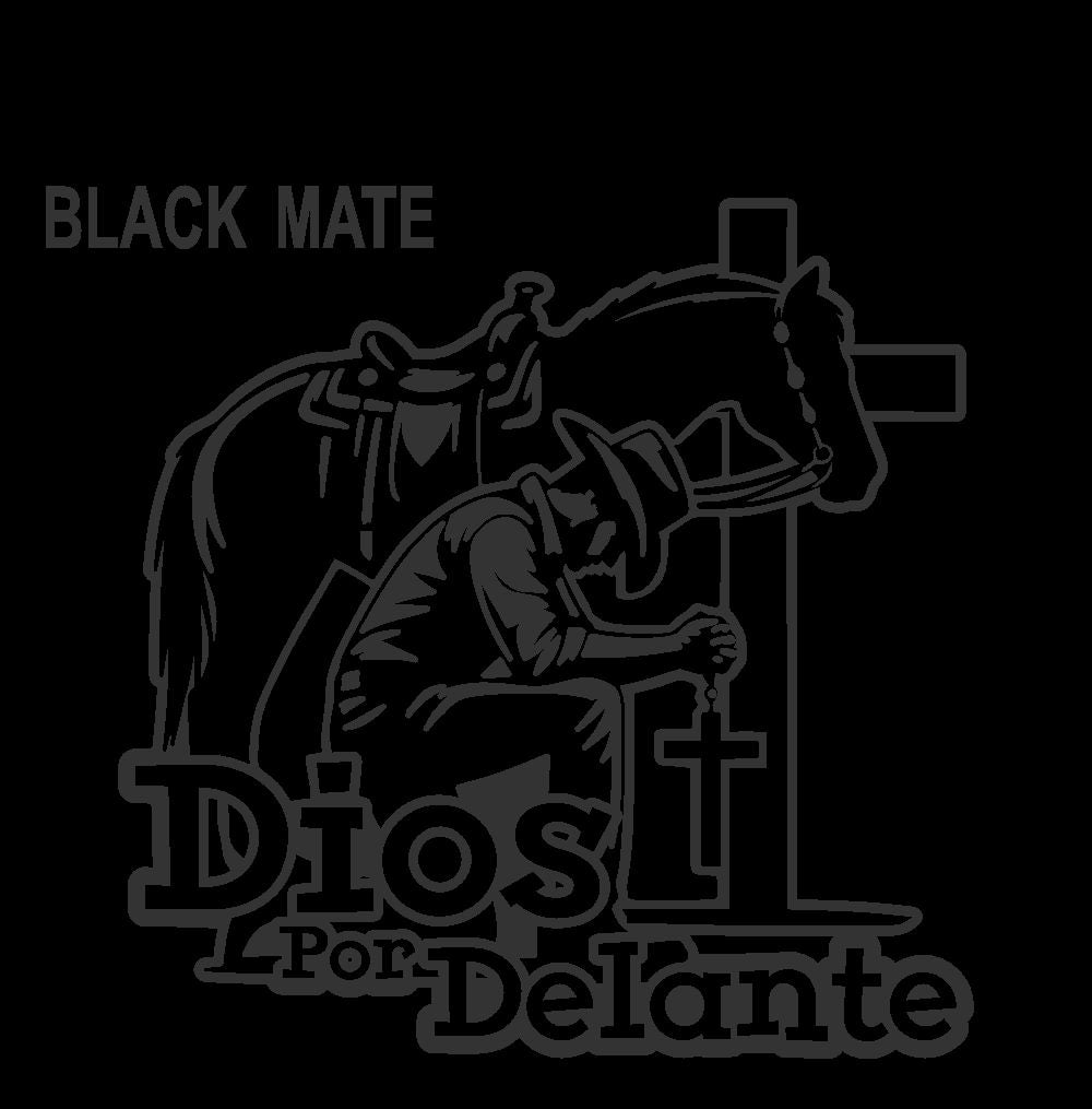 Dios por Delante Cowboy Sticker – Religious Vinyl Decal for Car/Window