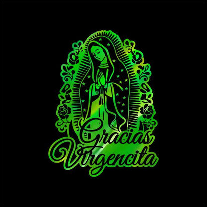 Gracias Virgencita Sticker – Virgen de Guadalupe Vinyl Decal for Cars, Laptops & Home Decoration