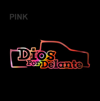 Troka Dios por Delante Sticker / Holographic Truck Decal – Faith Vinyl for Car, Pickup & Window Decoration