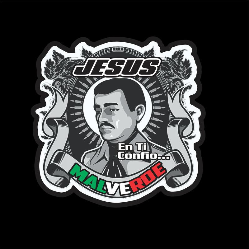Jesus Malverde Sticker / Calcomanía – Mexican Folk Saint Vinyl Decal for Car, Truck & Window