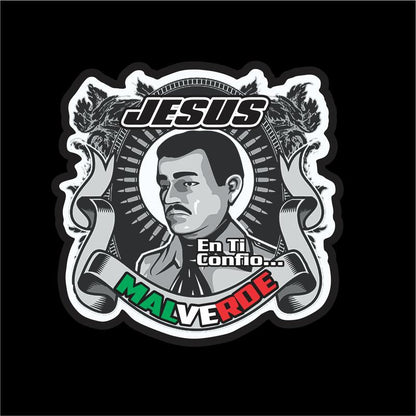 Jesus Malverde Sticker / Calcomanía – Mexican Folk Saint Vinyl Decal for Car, Truck & Window