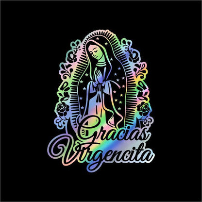 Gracias Virgencita Sticker – Virgen de Guadalupe Vinyl Decal for Cars, Laptops & Home Decoration