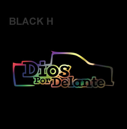 Troka Dios por Delante Sticker / Holographic Truck Decal – Faith Vinyl for Car, Pickup & Window Decoration