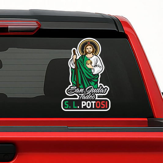 San Judas Tadeo Printed Decal – Personalized Mexican State / Sticker Impreso con Estados y Colores de la Bandera