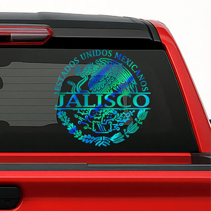 Escudo México Holographic Decal – Personalized with Any State / Sticker en Vinil con Escudo Nacional y Estados de México