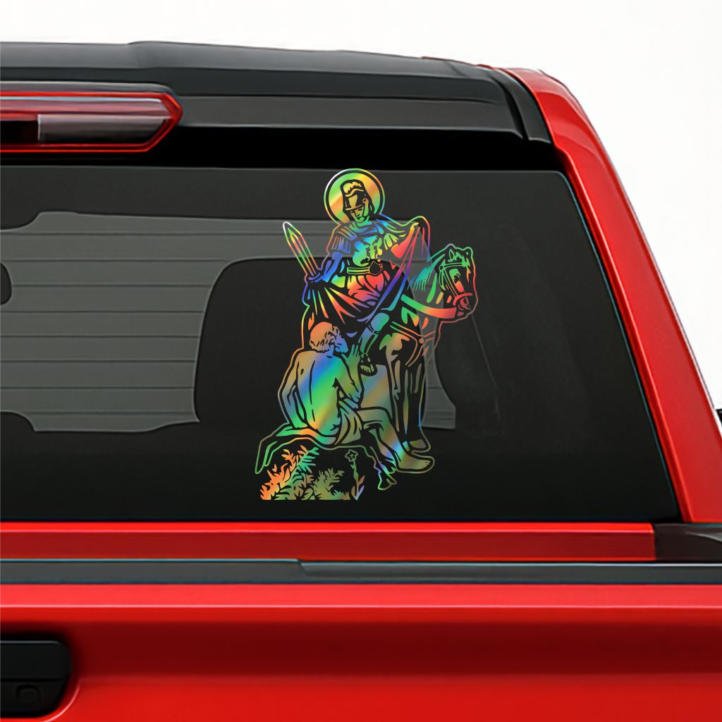 San Martín Caballero Sticker – Saint Martin of Tours Vinyl Decal for Car & Truck Decoration
