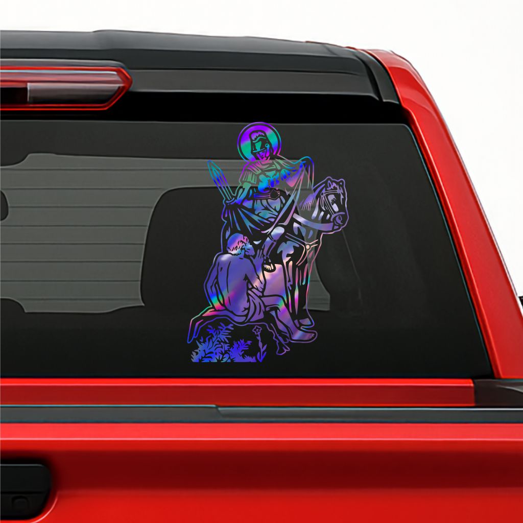 San Martín Caballero Sticker – Saint Martin of Tours Vinyl Decal for Car & Truck Decoration