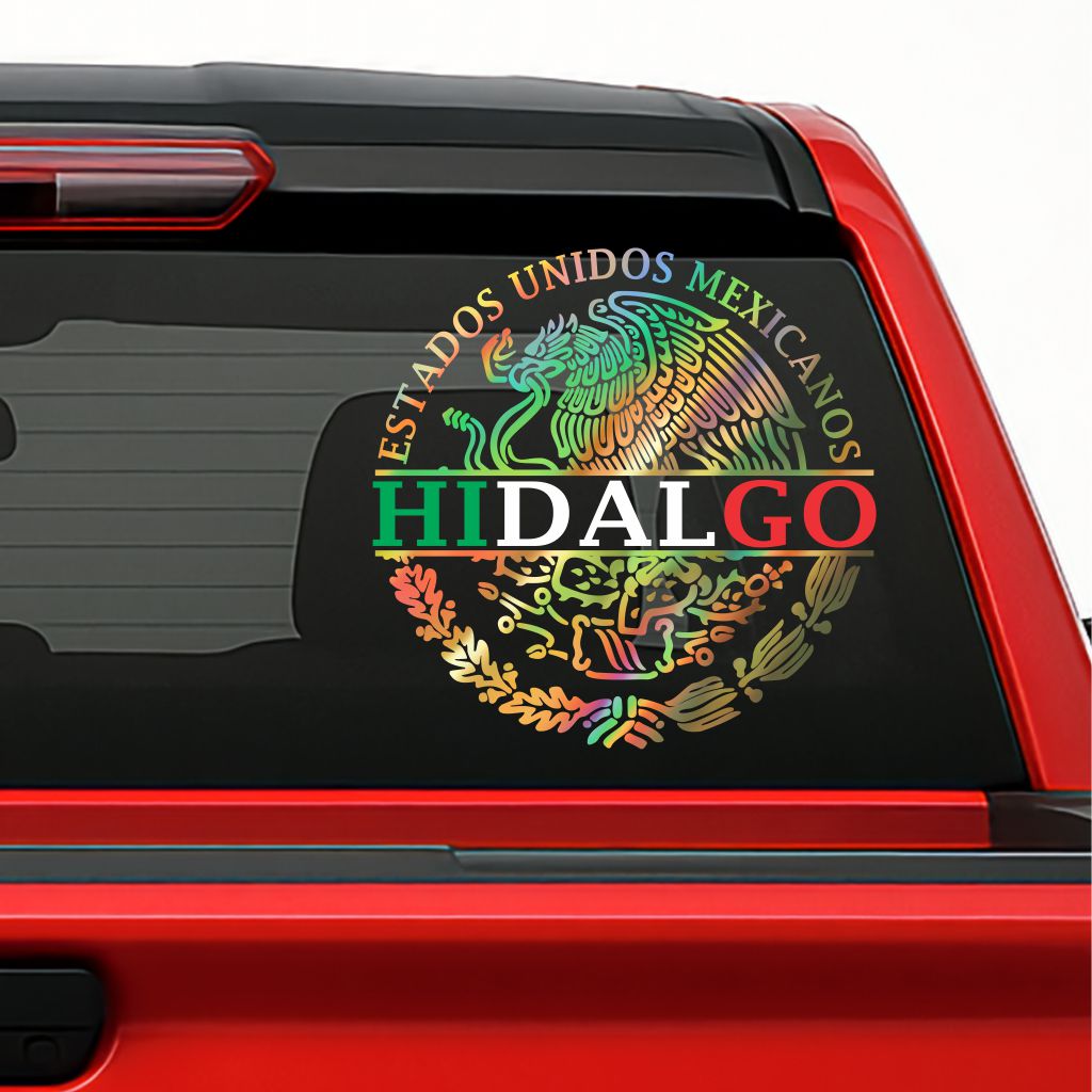 Mexico Coat of Arms Holographic Decal – Custom State / Escudo de México en Vinil Personalizado con Estados