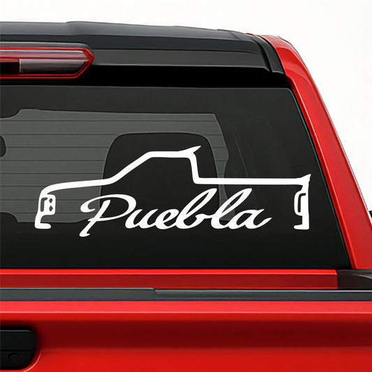 Truck Silhouette Holographic Decal – Personalized Mexican State / Sticker de Troca con Estados de México