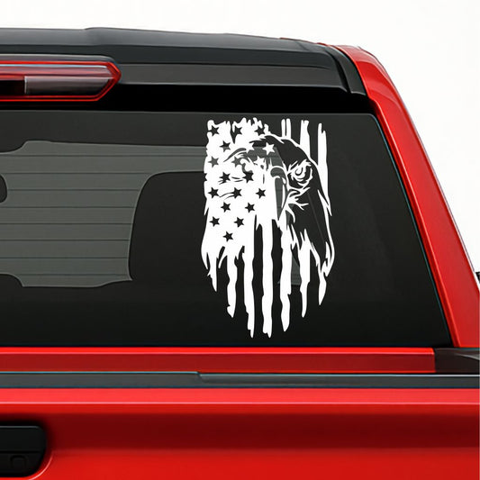 American Eagle Flag Sticker / Patriotic Vinyl Decal – USA Car & Truck Window Decoration