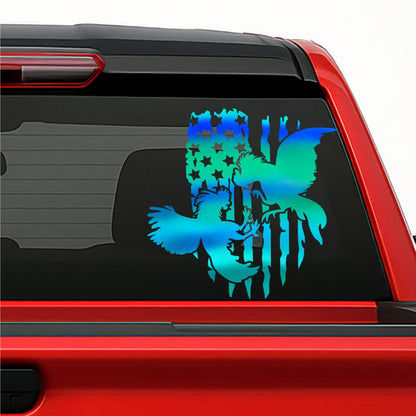 Gallos Sticker / Rooster Fight Decal with USA Flag – Vinyl Car & Truck Decoration