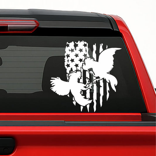 Gallos Sticker / Rooster Fight Decal with USA Flag – Vinyl Car & Truck Decoration
