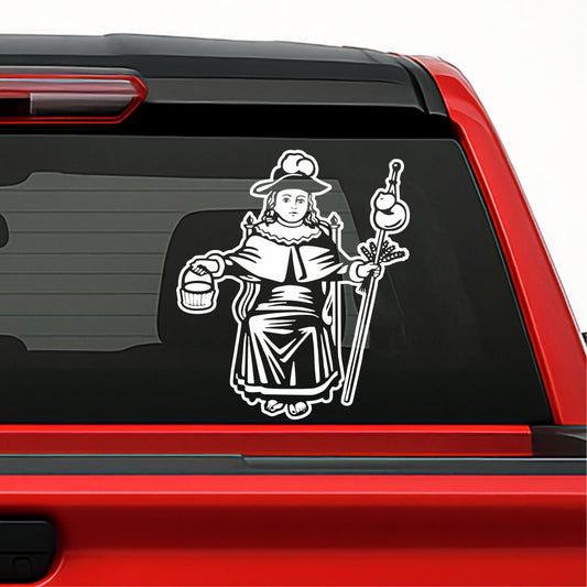 Sticker Santo Niño de Atocha – Calcomanía Religiosa en Vinil para Autos y Camionetas