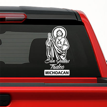 San Judas Tadeo Holographic Decal – Personalized with Any Mexican State / Sticker Personalizado con Estados de México