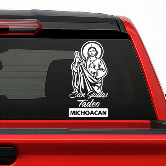 San Judas Tadeo Holographic Decal – Personalized with Any Mexican State / Sticker Personalizado con Estados de México