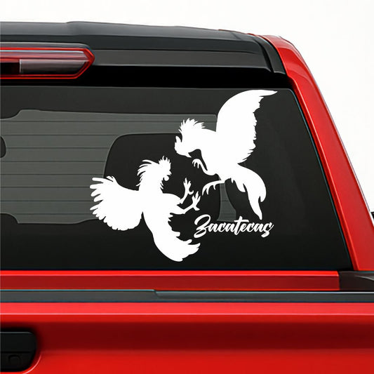 Mexican Roosters Silhouette Decal – Custom State / Sticker en Vinil Troquelado con Gallos y Estados de México