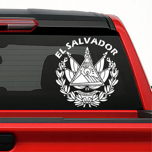 El Salvador Sticker / Holographic National Emblem Decal – Dios, Unión, Libertad Vinyl for Car, Truck & Laptop