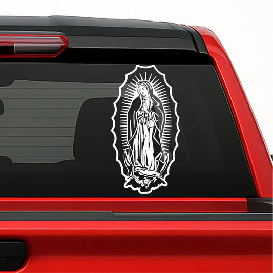 Our Lady of Guadalupe Holographic Car Decal – Religious Vinyl Sticker for Vehicles & Windows