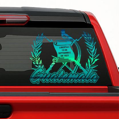 Escudo de Guatemala Sticker – Holographic Vinyl Decal for Cars, Trucks & Laptops