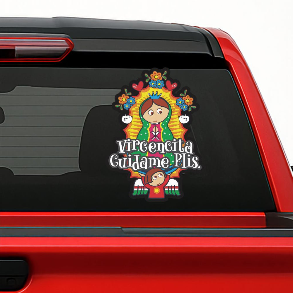 Virgencita Cuídame Plis Sticker / Cute Virgen de Guadalupe Decal – Religious Car & Laptop Decoration