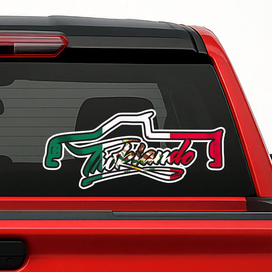 Trokiando Sticker – Mexican Flag Vinyl Decal for Trucks & Pickups