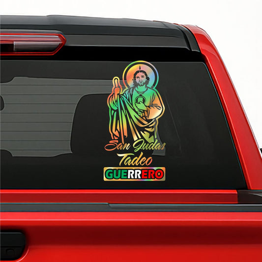 San Judas Tadeo Holographic Decal – Mexican States / Sticker Personalizado