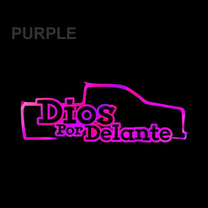 Troka Dios por Delante Sticker / Holographic Truck Decal – Faith Vinyl for Car, Pickup & Window Decoration