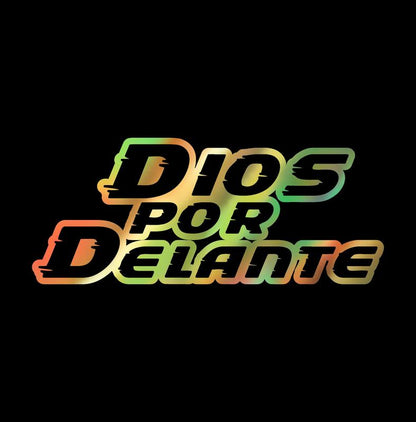Dios por Delante Sticker – Bold Vinyl Decal / Calcomanía en Vinil Texto Grande
