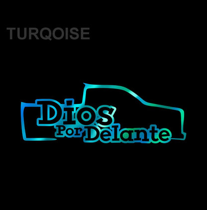 Troka Dios por Delante Sticker / Holographic Truck Decal – Faith Vinyl for Car, Pickup & Window Decoration