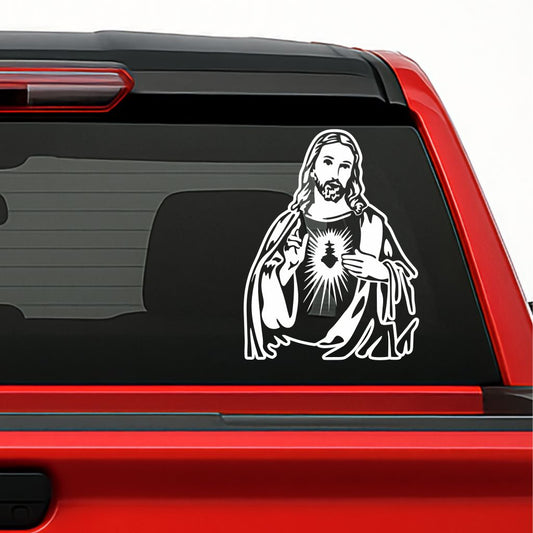 Sagrado Corazón Sticker for Cars – Catholic Adhesive Vinyl Decal, Easy Installation